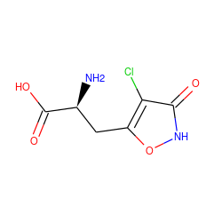 N[C@@H](Cc1o[nH]c(=O)c1Cl)C(=O)O ZINC000006854860