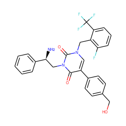 N[C@@H](Cn1c(=O)c(-c2ccc(CO)cc2)cn(Cc2c(F)cccc2C(F)(F)F)c1=O)c1ccccc1 ZINC000040954019