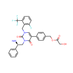 N[C@@H](Cn1c(=O)c(-c2ccc(COC(=O)CO)cc2)cn(Cc2c(F)cccc2C(F)(F)F)c1=O)c1ccccc1 ZINC000049881877