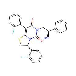 N[C@@H](Cn1c(=O)c(-c2ccccc2F)c2n(c1=O)[C@H](c1ccccc1F)CS2)c1ccccc1 ZINC000028121791