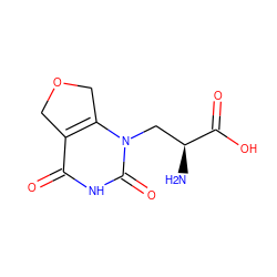 N[C@@H](Cn1c2c(c(=O)[nH]c1=O)COC2)C(=O)O ZINC001772602483