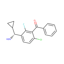 N[C@@H](c1ccc(Cl)c(C(=O)c2ccccc2)c1F)C1CC1 ZINC000220738002