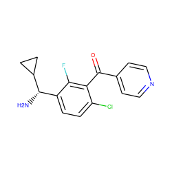 N[C@@H](c1ccc(Cl)c(C(=O)c2ccncc2)c1F)C1CC1 ZINC001772578121