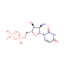 N[C@@H]1[C@H](O)[C@@H](CO[P@@](=O)(O)OP(=O)(O)O)O[C@H]1n1ccc(=O)[nH]c1=O ZINC000035033719