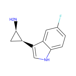 N[C@@H]1C[C@@H]1c1c[nH]c2ccc(F)cc12 ZINC000013782230