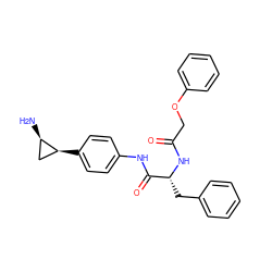 N[C@@H]1C[C@@H]1c1ccc(NC(=O)[C@@H](Cc2ccccc2)NC(=O)COc2ccccc2)cc1 ZINC000169703296