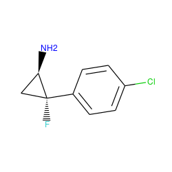 N[C@@H]1C[C@]1(F)c1ccc(Cl)cc1 ZINC000013584963