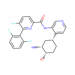 N[C@@H]1C[C@H](c2ccncc2NC(=O)c2ccc(F)c(-c3c(F)cccc3F)n2)CC[C@@H]1O ZINC000147943288