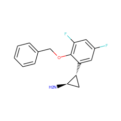 N[C@@H]1C[C@H]1c1cc(F)cc(F)c1OCc1ccccc1 ZINC000072171761