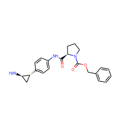 N[C@@H]1C[C@H]1c1ccc(NC(=O)[C@H]2CCCN2C(=O)OCc2ccccc2)cc1 ZINC000653757823