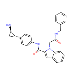 N[C@@H]1C[C@H]1c1ccc(NC(=O)c2cc3ccccc3n2CC(=O)NCc2ccccc2)cc1 ZINC000653758329