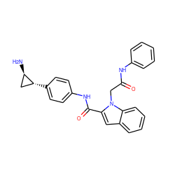 N[C@@H]1C[C@H]1c1ccc(NC(=O)c2cc3ccccc3n2CC(=O)Nc2ccccc2)cc1 ZINC000653760134