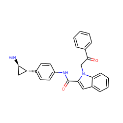 N[C@@H]1C[C@H]1c1ccc(NC(=O)c2cc3ccccc3n2CC(=O)c2ccccc2)cc1 ZINC000653758321