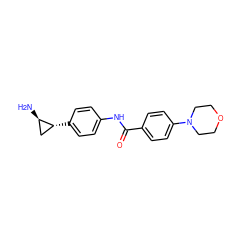 N[C@@H]1C[C@H]1c1ccc(NC(=O)c2ccc(N3CCOCC3)cc2)cc1 ZINC000653719500