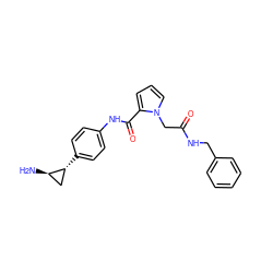 N[C@@H]1C[C@H]1c1ccc(NC(=O)c2cccn2CC(=O)NCc2ccccc2)cc1 ZINC000653765506