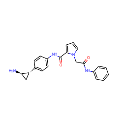 N[C@@H]1C[C@H]1c1ccc(NC(=O)c2cccn2CC(=O)Nc2ccccc2)cc1 ZINC000653757884