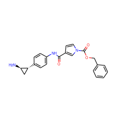 N[C@@H]1C[C@H]1c1ccc(NC(=O)c2ccn(C(=O)OCc3ccccc3)c2)cc1 ZINC000653757899