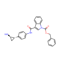 N[C@@H]1C[C@H]1c1ccc(NC(=O)c2cn(C(=O)OCc3ccccc3)c3ccccc23)cc1 ZINC000653758352