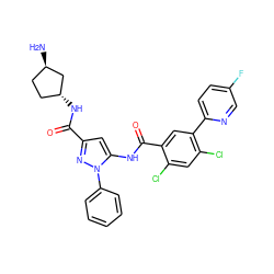 N[C@@H]1CC[C@@H](NC(=O)c2cc(NC(=O)c3cc(-c4ccc(F)cn4)c(Cl)cc3Cl)n(-c3ccccc3)n2)C1 ZINC001772605981