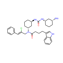 N[C@@H]1CCC[C@H](NC(=O)N[C@@H]2CCC[C@@H](N(C/C(Cl)=C/c3ccccc3)C(=O)CCCc3c[nH]c4ccccc34)C2)C1 ZINC000028826295