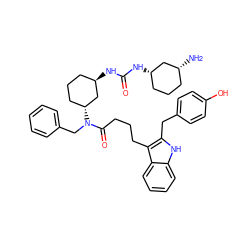 N[C@@H]1CCC[C@H](NC(=O)N[C@@H]2CCC[C@@H](N(Cc3ccccc3)C(=O)CCCc3c(Cc4ccc(O)cc4)[nH]c4ccccc34)C2)C1 ZINC000028826304