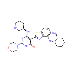 N[C@@H]1CCCC[C@@H]1Nc1cccc2sc(-c3c(N[C@@H]4CCCNC4)nc(N4CCOCC4)[nH]c3=O)nc12 ZINC001772575765