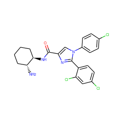 N[C@@H]1CCCC[C@H]1NC(=O)c1cn(-c2ccc(Cl)cc2)c(-c2ccc(Cl)cc2Cl)n1 ZINC000028702486