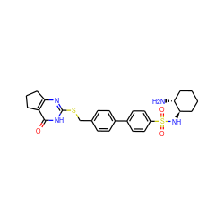 N[C@@H]1CCCC[C@H]1NS(=O)(=O)c1ccc(-c2ccc(CSc3nc4c(c(=O)[nH]3)CCC4)cc2)cc1 ZINC001772608766