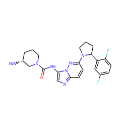 N[C@@H]1CCCN(C(=O)Nc2cnc3ccc(N4CCC[C@@H]4c4cc(F)ccc4F)nn23)C1 ZINC000118236548