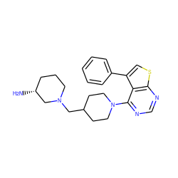 N[C@@H]1CCCN(CC2CCN(c3ncnc4scc(-c5ccccc5)c34)CC2)C1 ZINC000146516676