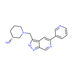 N[C@@H]1CCCN(Cc2[nH]nc3cnc(-c4cccnc4)cc23)C1 ZINC000205251043