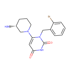 N[C@@H]1CCCN(c2cc(=O)[nH]c(=O)n2Cc2ccccc2Br)C1 ZINC000066103839