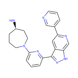 N[C@@H]1CCCN(c2cccc(-c3n[nH]c4cnc(-c5cccnc5)cc34)n2)CC1 ZINC000205245923