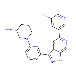 N[C@@H]1CCCN(c2cccc(-c3n[nH]c4cnc(-c5cncc(F)c5)cc34)n2)C1 ZINC000205257489