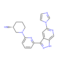 N[C@@H]1CCCN(c2cccc(-c3n[nH]c4cnc(-n5ccnc5)cc34)n2)C1 ZINC000205260372