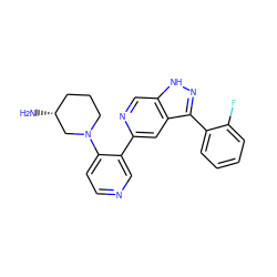 N[C@@H]1CCCN(c2ccncc2-c2cc3c(-c4ccccc4F)n[nH]c3cn2)C1 ZINC000205247310