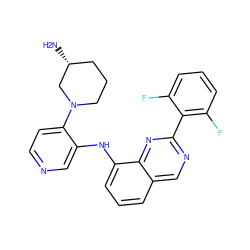 N[C@@H]1CCCN(c2ccncc2Nc2cccc3cnc(-c4c(F)cccc4F)nc23)C1 ZINC000116904116