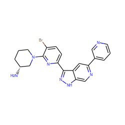 N[C@@H]1CCCN(c2nc(-c3n[nH]c4cnc(-c5cccnc5)cc34)ccc2Br)C1 ZINC000205256362