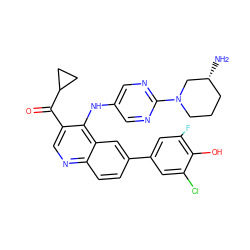 N[C@@H]1CCCN(c2ncc(Nc3c(C(=O)C4CC4)cnc4ccc(-c5cc(F)c(O)c(Cl)c5)cc34)cn2)C1 ZINC000114034995