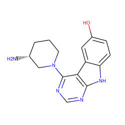 N[C@@H]1CCCN(c2ncnc3[nH]c4ccc(O)cc4c23)C1 ZINC000653628365