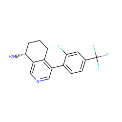 N[C@@H]1CCCc2c(-c3ccc(C(F)(F)F)cc3F)cncc21 ZINC000205712496