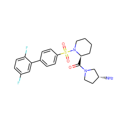 N[C@@H]1CCN(C(=O)[C@@H]2CCCCN2S(=O)(=O)c2ccc(-c3cc(F)ccc3F)cc2)C1 ZINC000040420748