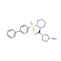 N[C@@H]1CCN(C(=O)[C@@H]2CCCCN2S(=O)(=O)c2ccc(-c3ccccc3)cc2)C1 ZINC000040934027