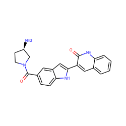 N[C@@H]1CCN(C(=O)c2ccc3[nH]c(-c4cc5ccccc5[nH]c4=O)cc3c2)C1 ZINC000013588773