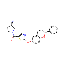 N[C@@H]1CCN(C(=O)c2cnc(Oc3ccc4c(c3)CC[C@@H](c3ccccc3)O4)s2)C1 ZINC000145527848