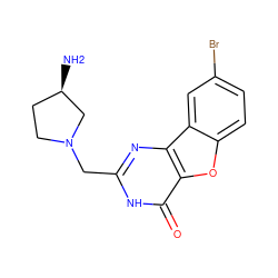 N[C@@H]1CCN(Cc2nc3c(oc4ccc(Br)cc43)c(=O)[nH]2)C1 ZINC000084669519