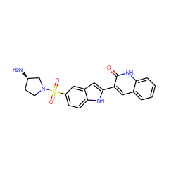 N[C@@H]1CCN(S(=O)(=O)c2ccc3[nH]c(-c4cc5ccccc5[nH]c4=O)cc3c2)C1 ZINC000013588779