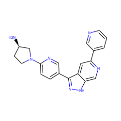 N[C@@H]1CCN(c2ccc(-c3n[nH]c4cnc(-c5cccnc5)cc34)cn2)C1 ZINC000205243246