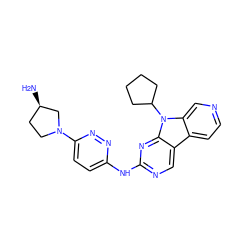 N[C@@H]1CCN(c2ccc(Nc3ncc4c5ccncc5n(C5CCCC5)c4n3)nn2)C1 ZINC000169706693