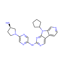 N[C@@H]1CCN(c2cnc(Nc3ncc4c5ccncc5n(C5CCCC5)c4n3)cn2)C1 ZINC000169706671